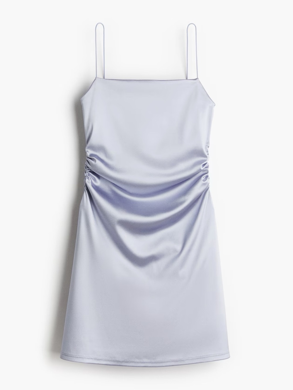 H&M Lavender Satin Ruched Mini Dress
